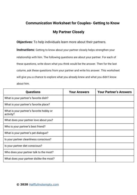 Communication Worksheets For Couples 7 Couples Therapy Worksheets Couples Counseling