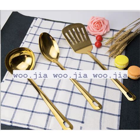 Gold Titanium Stainless Steel Cooking Tools Spoon Shovel Cookware