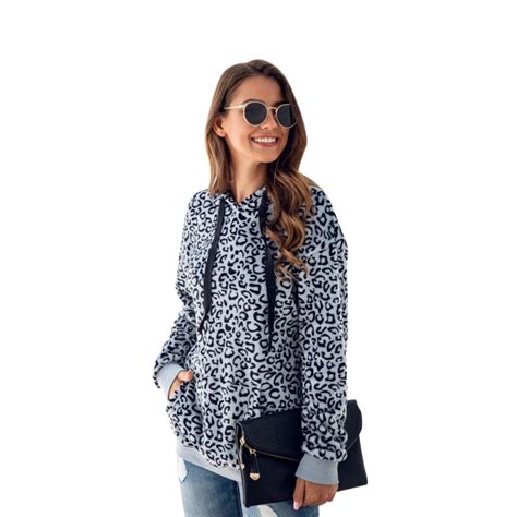 Leopard Print Fleece Hoodie Ebay