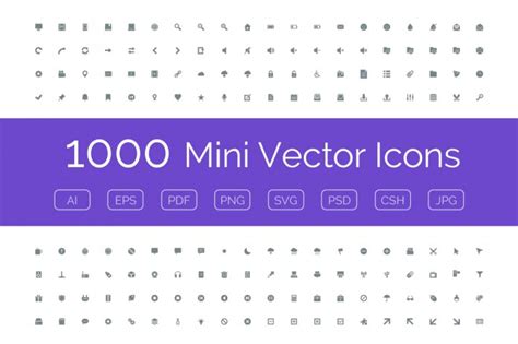 1000 Mini Vector Icons For Download