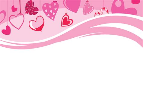Cute Hearts Are Hanging Powerpoint Templates Love Free Ppt