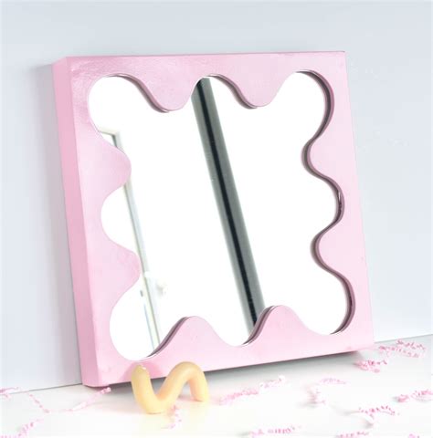 Wavy Mirror Pink Aesthetic Mirror Made To Order Curvy Etsy