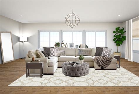 Transitional Living Room Online Interior Design