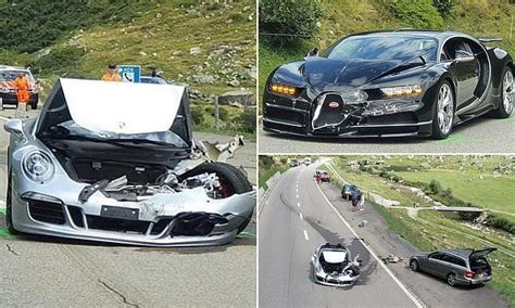 Bugatti Chiron And Porsche 911 Crash As Both Drivers Try To Overtake