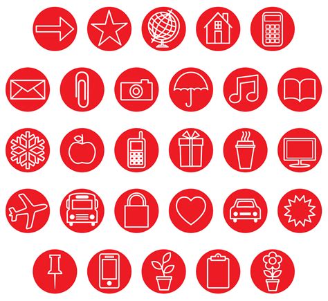 Red Icon Set 457939 Vector Art At Vecteezy