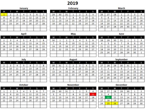 Excel 12 Month Calendar Template