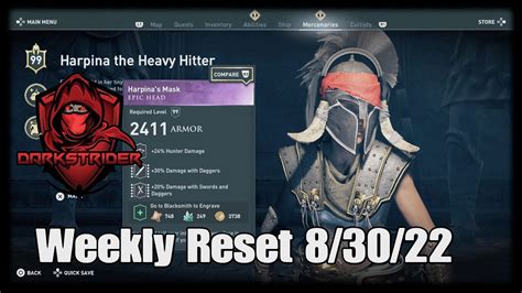 Assassin S Creed Odyssey Weekly Reset 8 30 22 YouTube