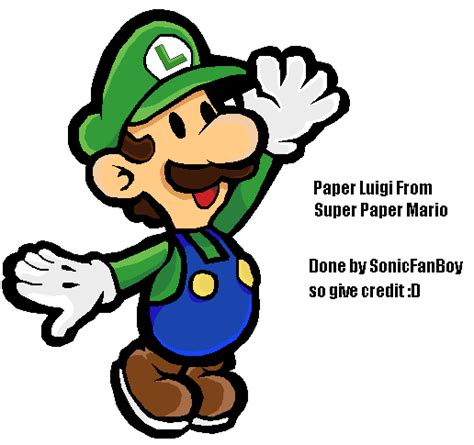 Custom Edited Paper Mario Customs Paper Luigi Pixel Art The