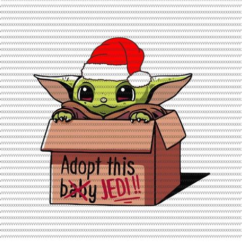 Download Adopt this baby jedi svg, Baby yoda with santa hat svg ...