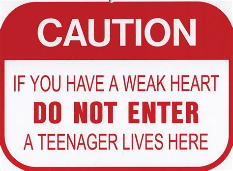 Funny Man Cave Sign Caution Teenager Lives Here Do Not Enter Kid Room
