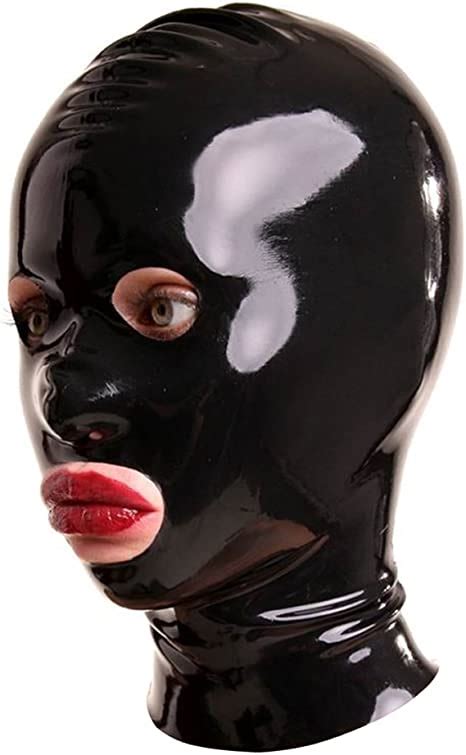 Exlatex Latex Rubber Mask Hood With Eye Mouth And Nostril Holes Clothing Shoes