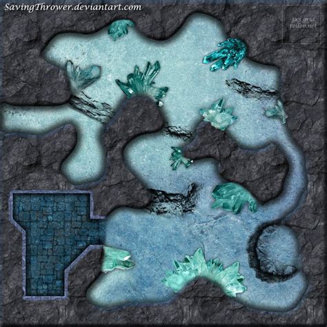 Clean Crystal Cave Battlemap Roll20 By Savingthrower Crystal Cave