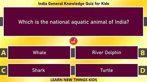 India General Knowledge Quiz For Kids 100 General Knowledge Mcqs For