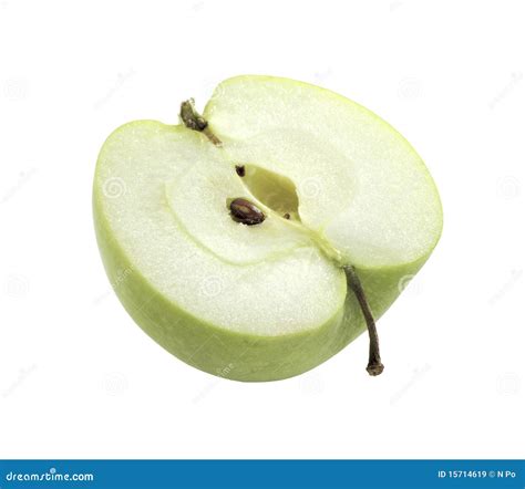 Half Of Green Apple Close Up Isolated Stock Image Image Of Smith