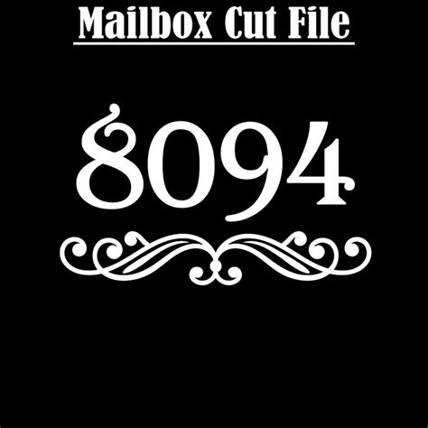 Mailbox Numbers Flourish And Number Cut Files For Standard Mailboxes Instant Download Etsy