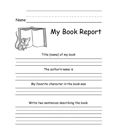 1st Grade Book Report Template Professional Templates Professional