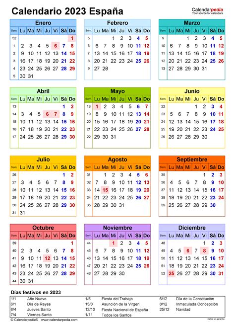 Calendario 2023 Espaã±a Imprimir Calendario Gratis