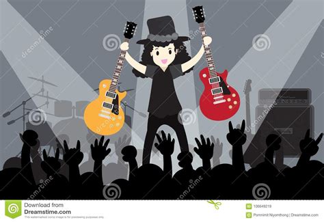 Download Young Boy Playing Electric Guitar Happy Love Music Vector Illustration Isolated Stock Vector ...