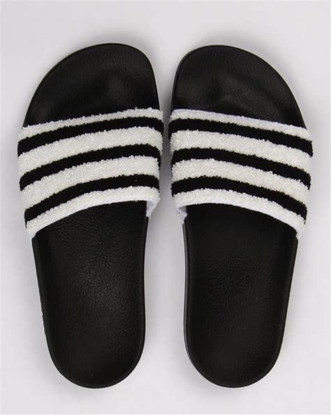 Adidas Adilette Slides Blackwhitepoolsandalsmens