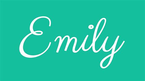 Learn How To Sign The Name Emily Stylishly In Cursive Writing Youtube