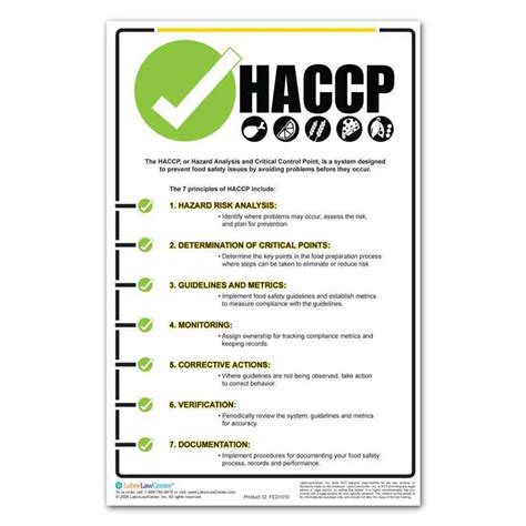 7 Principles Of Haccp Poster Food Safety Posters