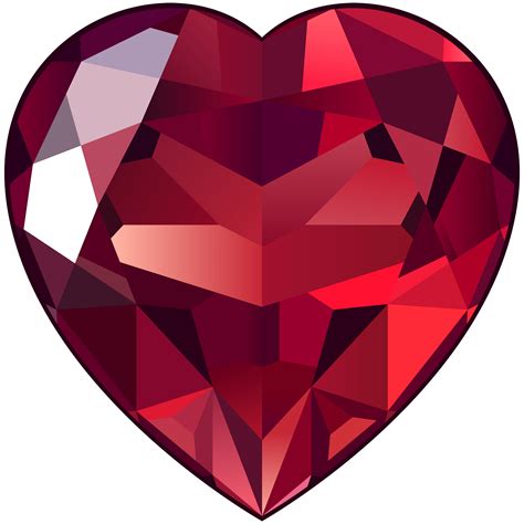 Large Ruby Heart Clipart Transparent Png Stickpng
