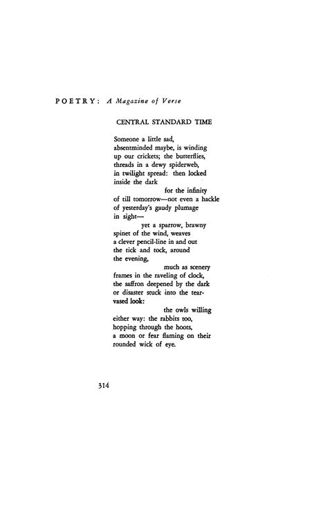 Central Standard Time by Theodore Weiss | Poetry Magazine