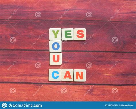 Words Yes You Can Stock Image Image Of Message Concept 172747219