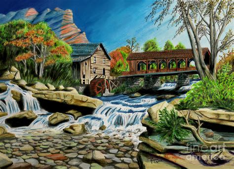 Old Grist Mill Drawing By Robert Thornton Fine Art America