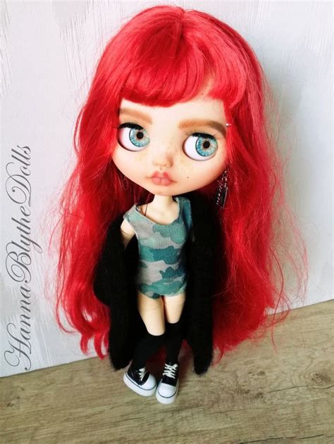 Blythe Doll Custom Ooak Ariel Natural Skin Tone Red Hair Etsy In 2021