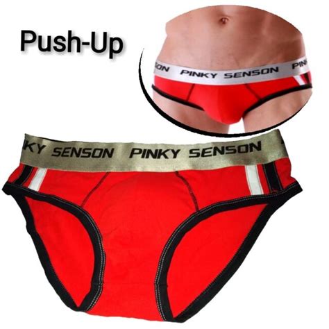 Men Push Up Front Padded Underwear Panties Padding Laundry Size Xl Red