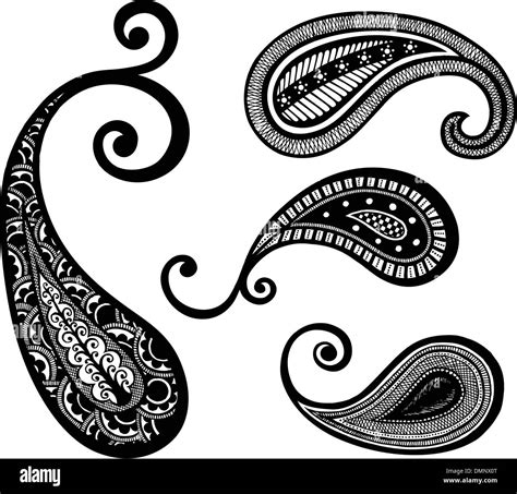 Outline Paisley Pattern Stock Vector Images Alamy