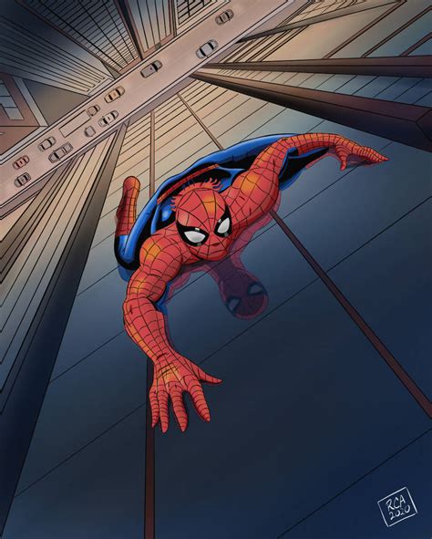 Spider Man Crawling Up A Wall By Robertamaya On Deviantart