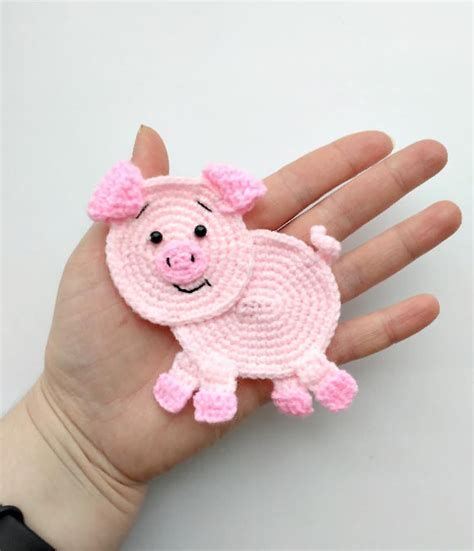 Pattern Pig Applique Crochet Pattern Pdf Farm Animal Pattern Etsy