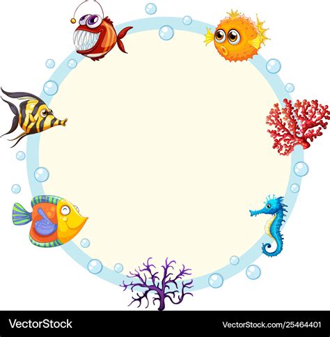 An Underwater Creature Border Royalty Free Vector Image