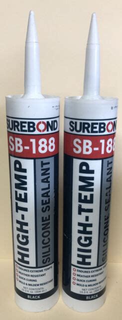 2 surebond sb 188 t black 10 3 oz black silicone sealant tube for sale online