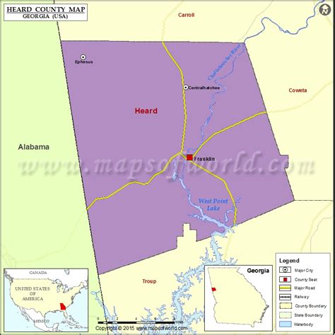 Heard County Map Map Of Heard County Georgia