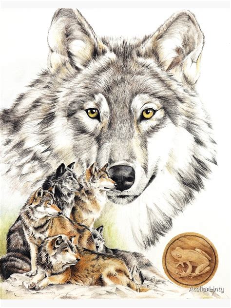 Native American Astrology Sign Wolf Pisces Art Print For Sale By
