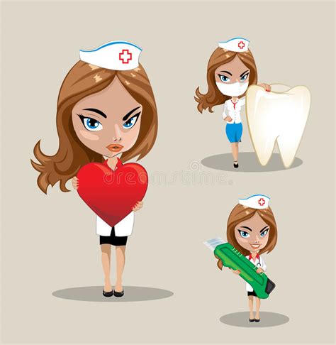 Woman Doctor Or Nurse In A Vector Set Of Three Female Doctors In