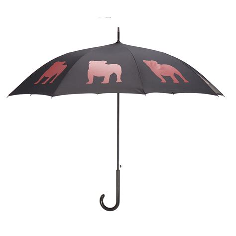 English Bulldog Umbrella Auto Open Premium Quality Red On Black W Sle