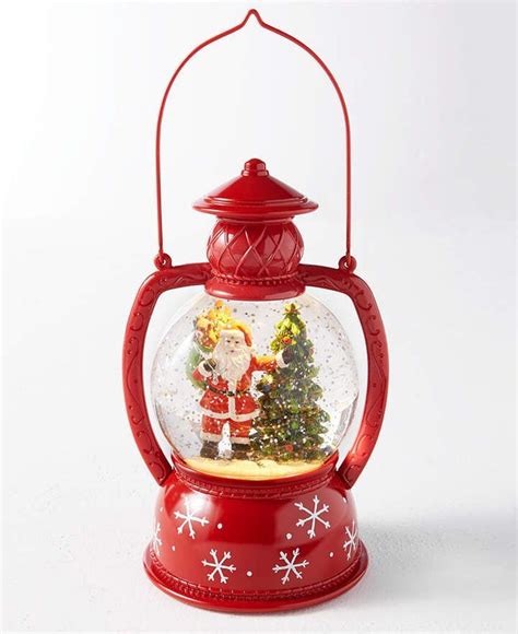 Holiday Lane Christmas Cheer Lantern Style Light Up Snowglobe With