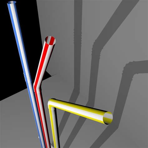 Simple Plastic Style Drinking Straw With Textures Simple Texture