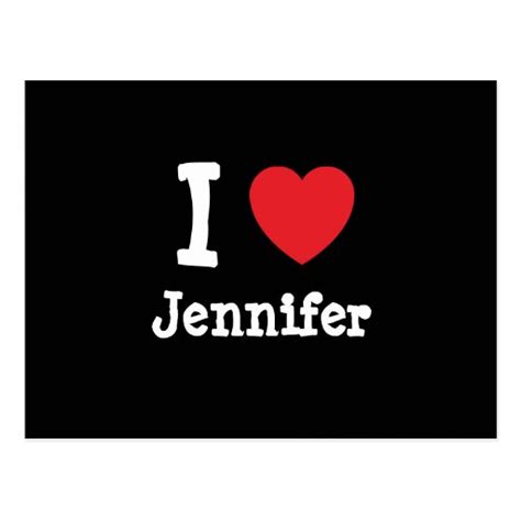 I Love Jennifer Heart T Shirt Postcard Zazzle