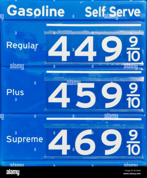 Close Up Detail Of Gas Price Sign Showing Record High Prices Of 4 49