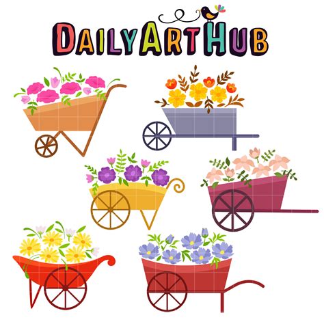 Flower Carts Clip Art Set Daily Art Hub Free Clip Art