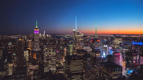 New York City Lights At Night Wallpaper Backiee