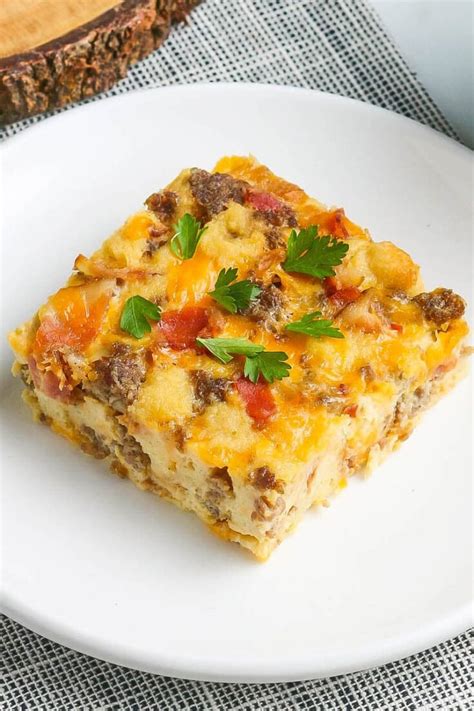 Bacon And Sausage Egg Bake Easy Low Carb Breakfast Casserole With
