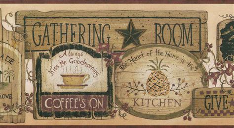 🔥 Free Download Gathering Room Signs Wallpaper Border Rustic Country