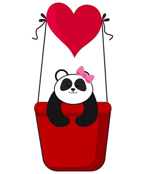 Premium Vector Valentine Pandas Clipart