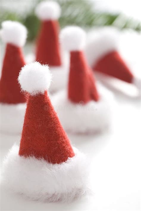 Cute Santa Hats Stock Image Image Of Ornament Celebration 11064191